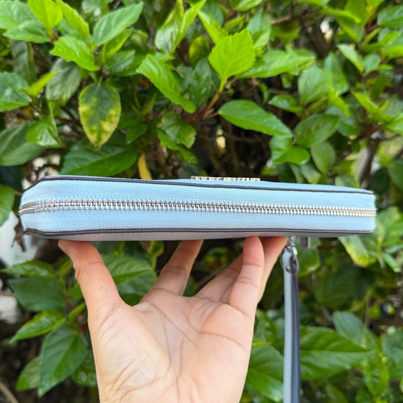 Michael Kors Jet Set Travel LG Continental Wallet  Wristlet Pale Ocean - Picture 12 of 14